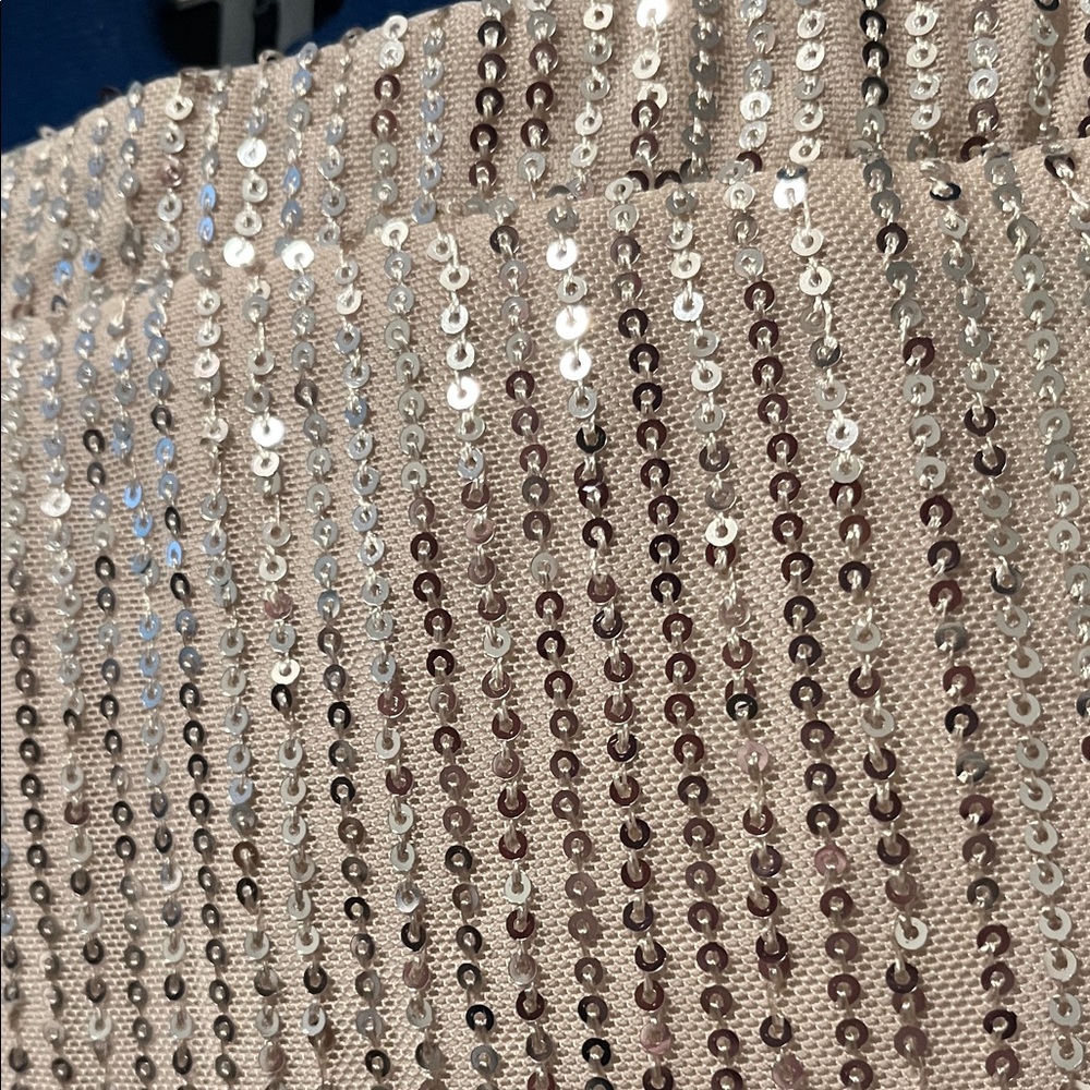 Elegant Gold Cream Adjustable Sides Mini Skirt with Sequins XXL - NWOT - Picture 8 of 15